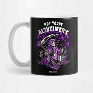 Alzheimer's Awareness End Alz Not Today Alzheimers Grim Reaper Goth Humor Mug